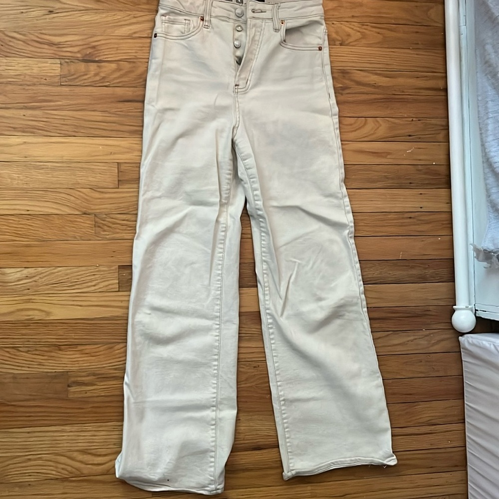 Wide Leg Street Jean, Cream SONG